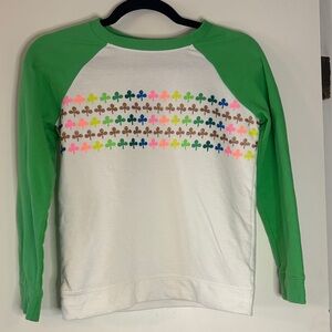 Cat & Jack Green and White Long Sleeve Tee